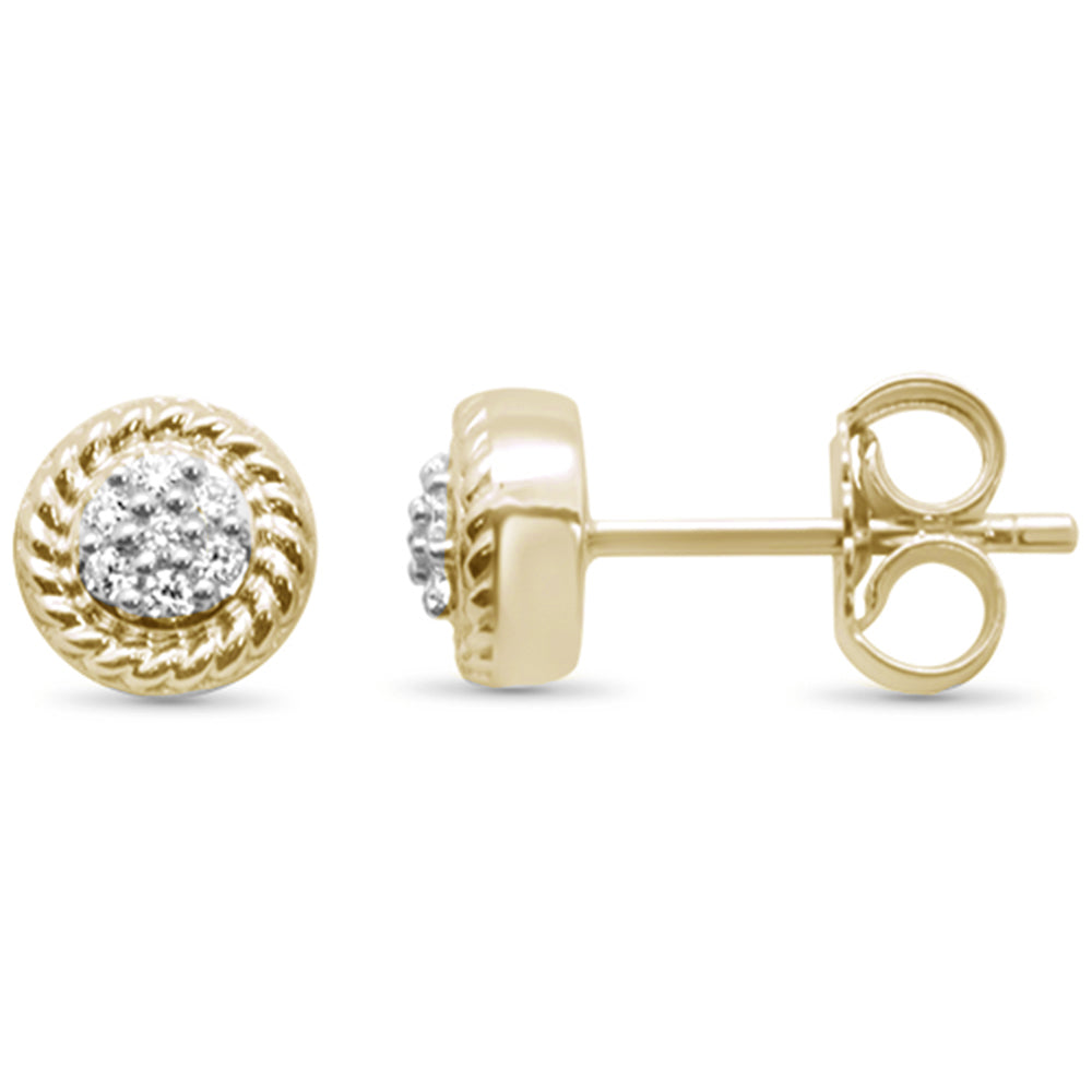 .10ct 10K Yellow Gold DIAMOND Round Stud Earrings