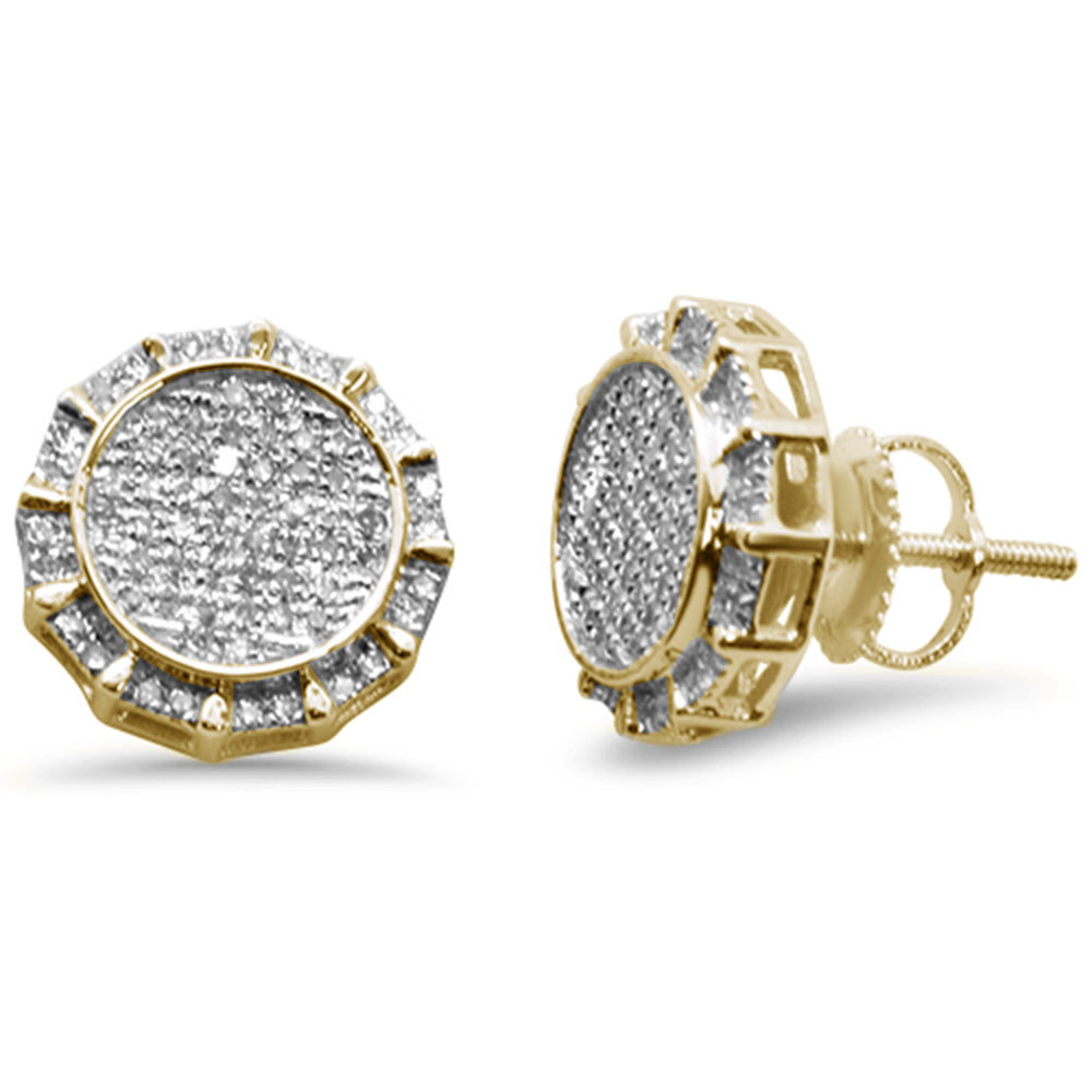 .34ct G SI 10k Yellow Gold Round Micro Pave Diamond STUD EARRINGS