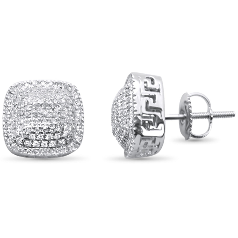 ''SPECIAL! .49ct G SI 10K White Gold Square Micro Pave DIAMOND Stud Earrings''