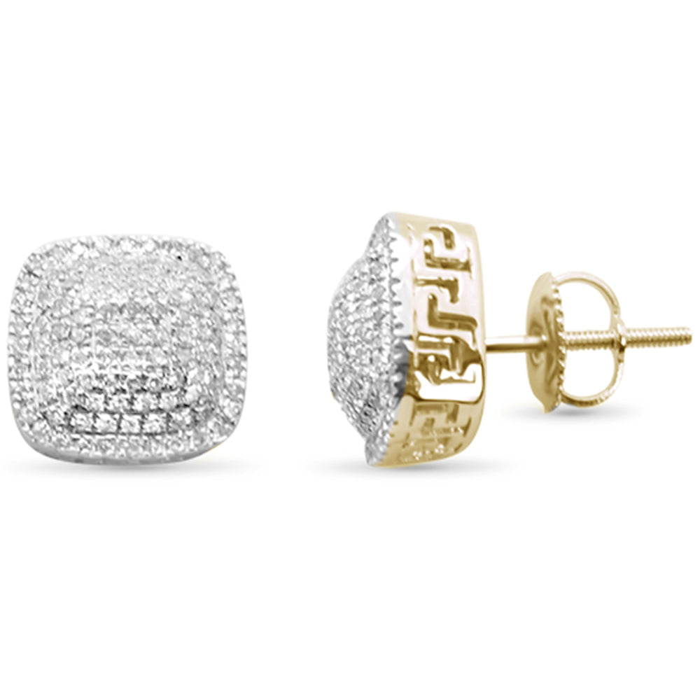 ''SPECIAL! .50ct G SI 10K Yellow GOLD Square Micro Pave Diamond Stud Earrings''