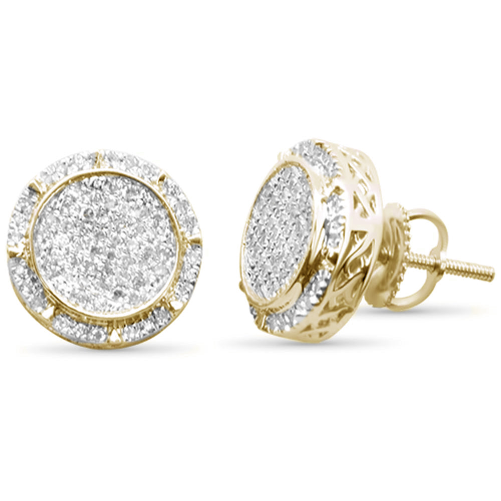 .32ct G SI 10K Yellow Gold Round Micro Pave Diamond EARRINGS