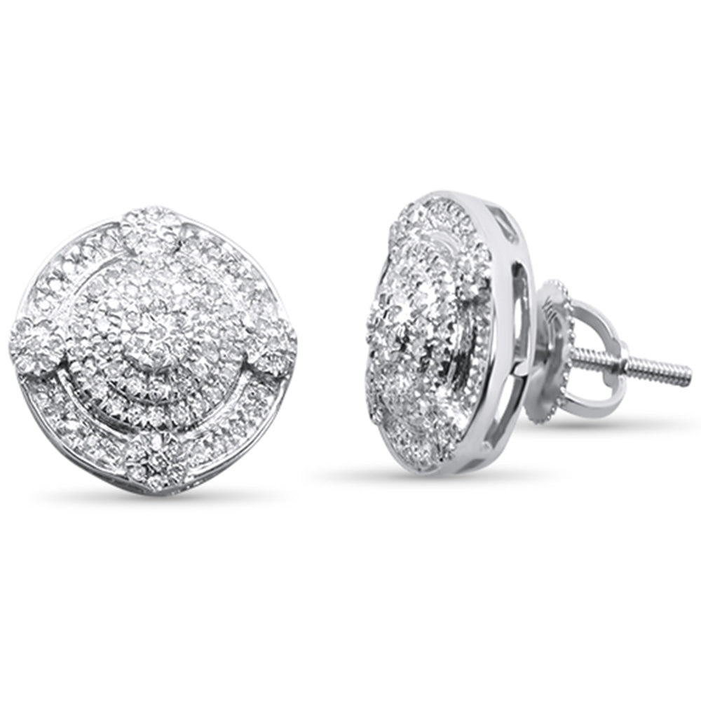 .32ct G SI 10K White GOLD Round Micro Pave Diamond Stud Earrings