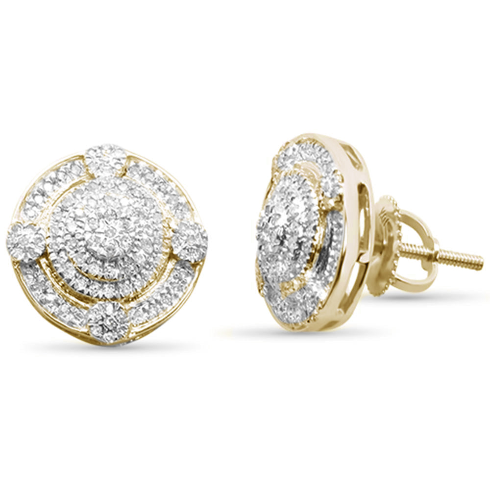 .33ct G SI 10K Yellow Gold Round Diamond Micro Pave Stud EARRINGS