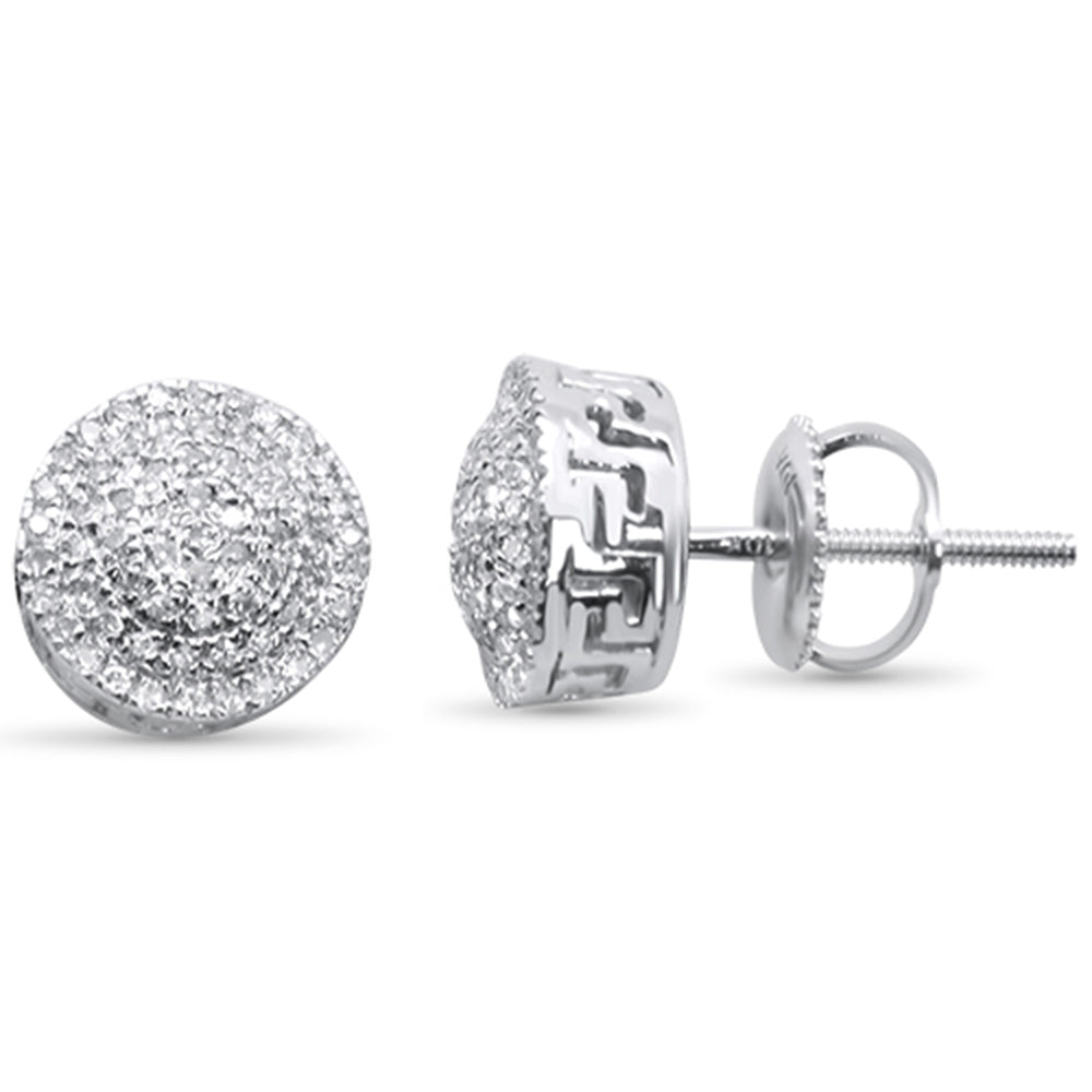 .24ct G SI 10K White Gold Round Micro Pave Diamond Stud EARRINGS