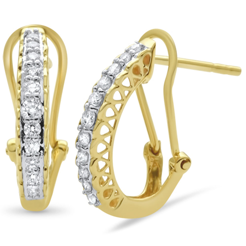 ''SPECIAL!.25ct G SI 14K Yellow Gold J HOOP Diamond EARRINGS''