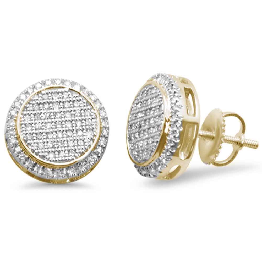 ''SPECIAL! .36ct G SI 10K Yellow GOLD Round Diamond Micro Pave Stud Earrings''