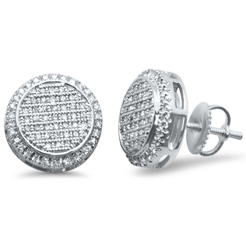 ''SPECIAL! .36ct G SI 10K White GOLD Round Diamond Micro Pave Stud Earrings''