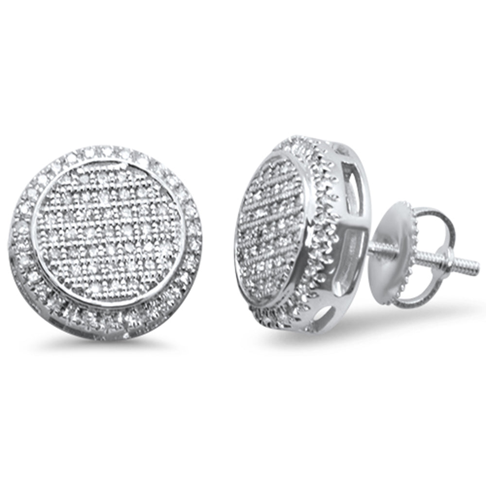 ''SPECIAL! .36ct G SI 10K White Gold Round DIAMOND Micro Pave Stud Earrings''