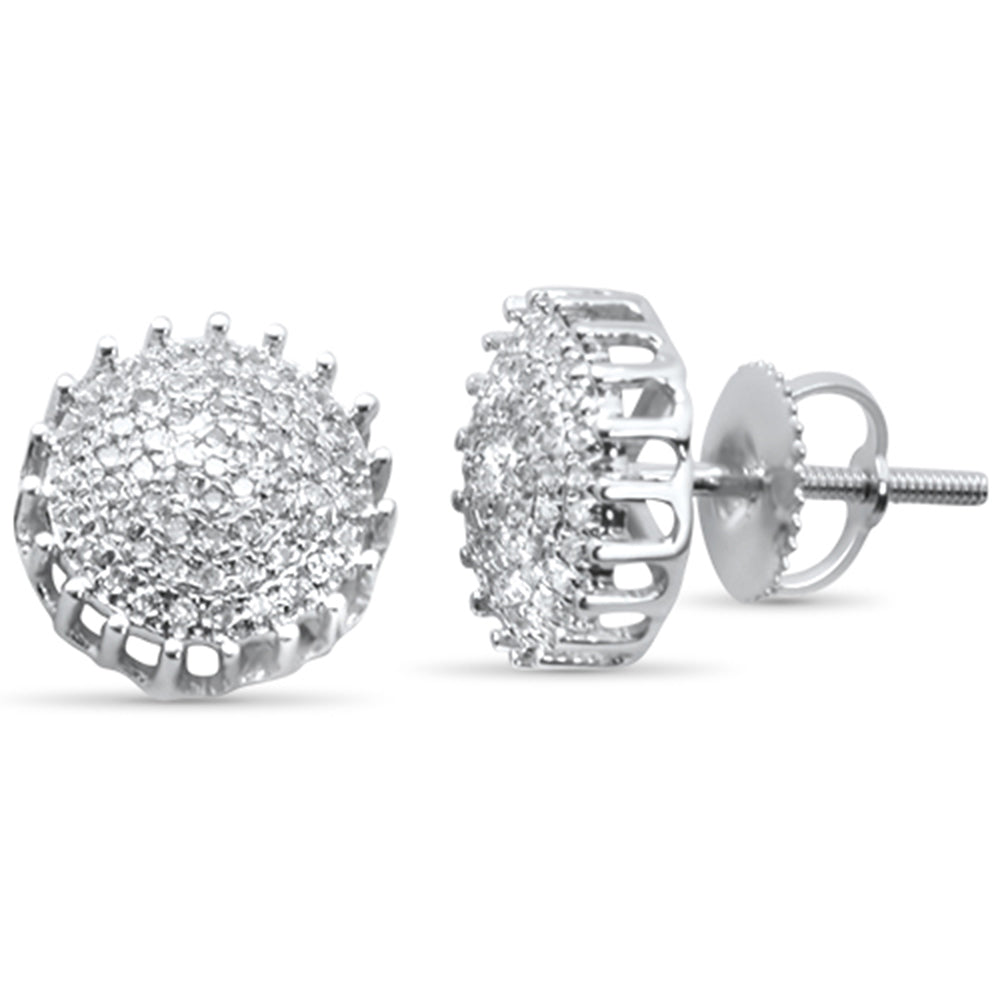 .24ct G SI 10K White Gold Round Diamond Micro Pave Stud EARRINGS