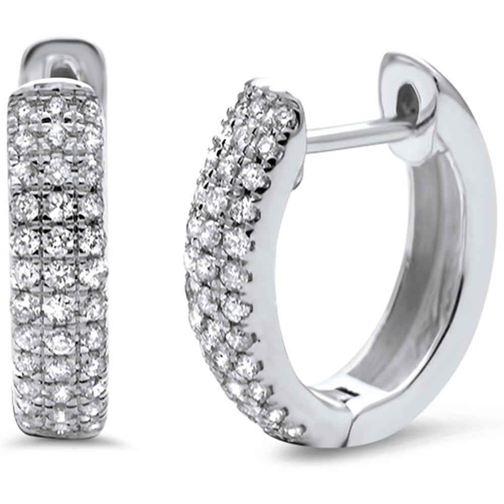 ''SPECIAL! .25ct 14K White Gold Diamond Hoop Huggie EARRINGS''