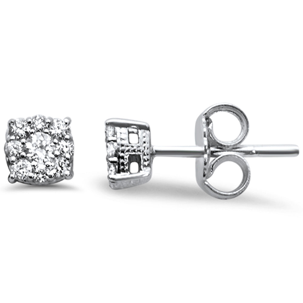 .25ct 10K White Gold Diamond Stud EARRINGS