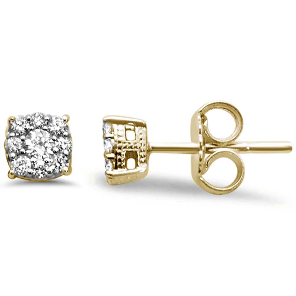 .25ct 10K Yellow GOLD Diamond Stud Earrings