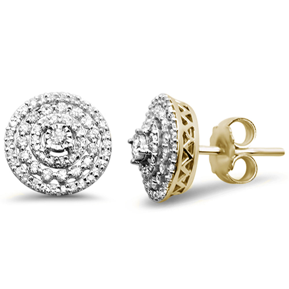 ''SPECIAL! .50ct 10K Yellow GOLD Diamond Micro Pave Iced Out Stud Earrings''
