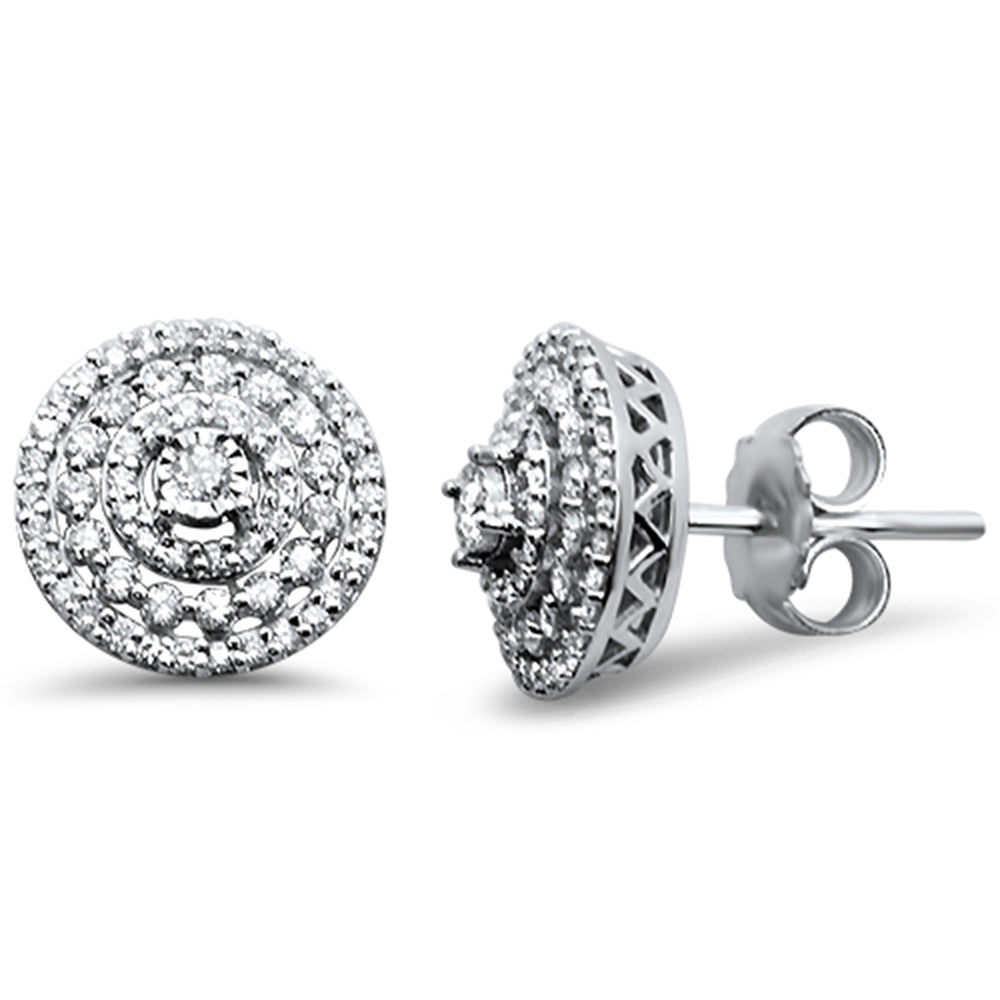 ''SPECIAL! .50ct 10K White Gold Diamond Micro Pave Iced Out Stud EARRINGS''