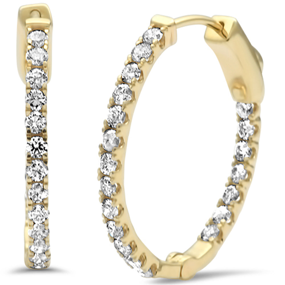 ''SPECIAL! 1.03ct G SI 14K Yellow Gold Diamond HOOP EARRINGS''