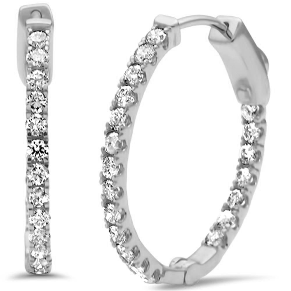 ''SPECIAL! .98ct G SI 14K White Gold Diamond HOOP EARRINGS''