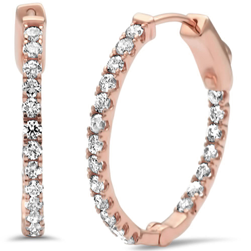 ''SPECIAL! 1.06ct G SI 14K Rose Gold Diamond Hoop EARRINGS''