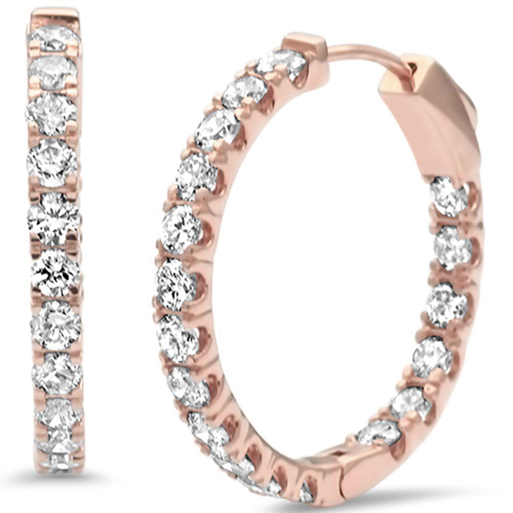 ''SPECIAL! 2.00ct G SI 14K Rose Gold DIAMOND Hoop earrings''