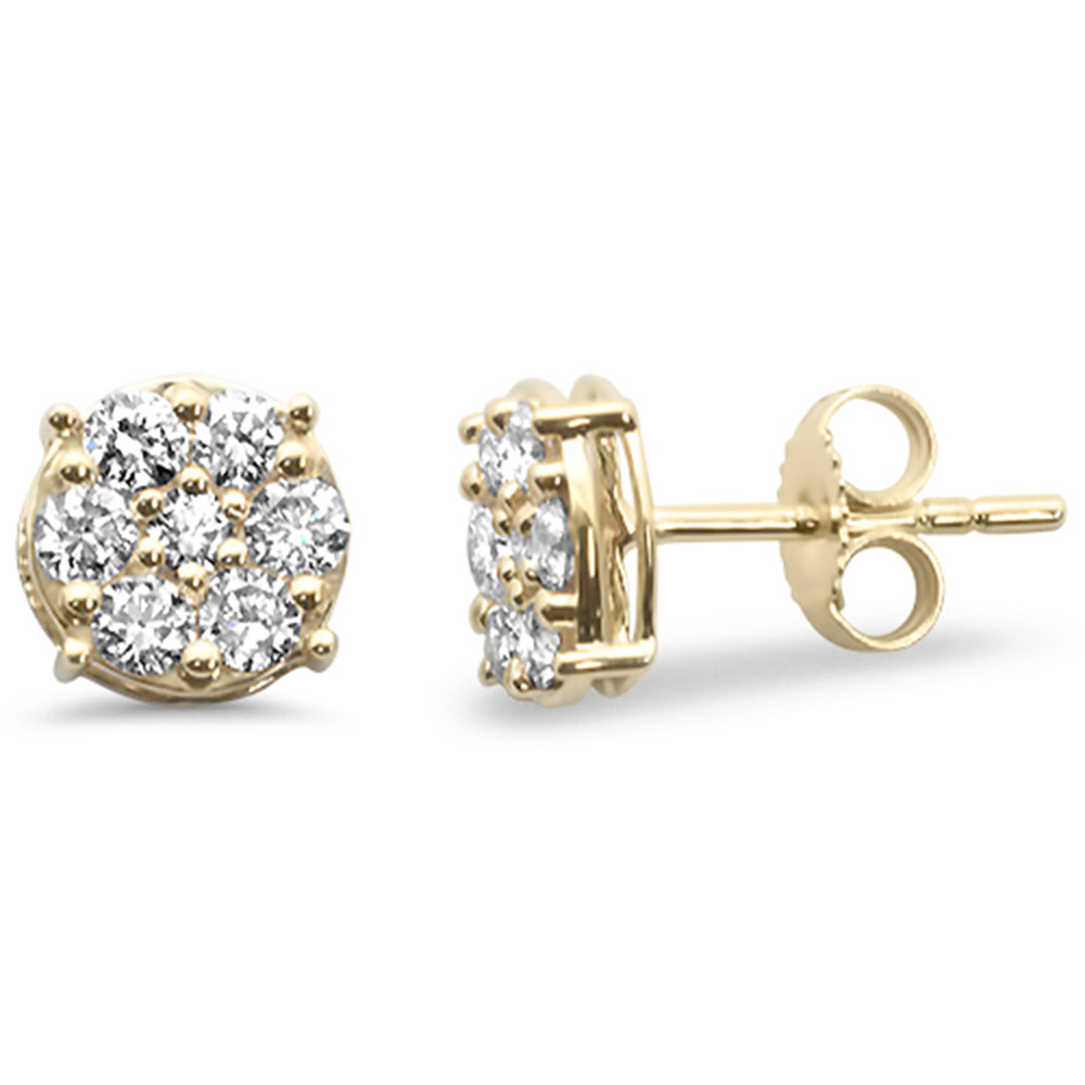 ''SPECIAL! .62ct G SI 14K Yellow GOLD Diamond Flower Stud Earrings''