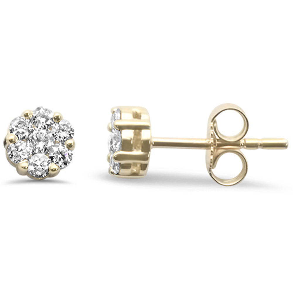 ''SPECIAL! .38ct G SI 14K Yellow GOLD Diamond Flower Stud Earrings''