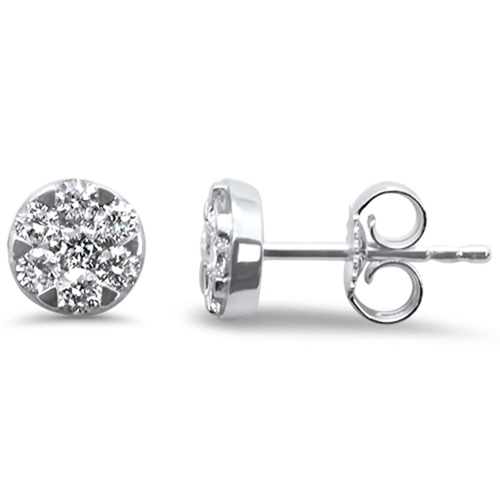 ''SPECIAL! .45ct G SI 14K White Gold DIAMOND Flower Stud Earrings''