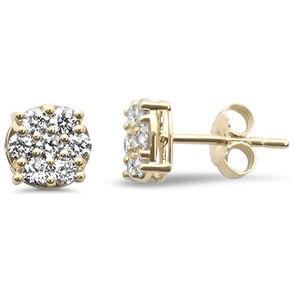 ''SPECIAL! .64ct G SI 14K Yellow Gold DIAMOND Flower Stud Earrings''