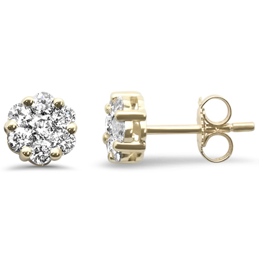 ''SPECIAL! .73ct G SI 14K Yellow Gold Diamond Flower Stud EARRINGS''