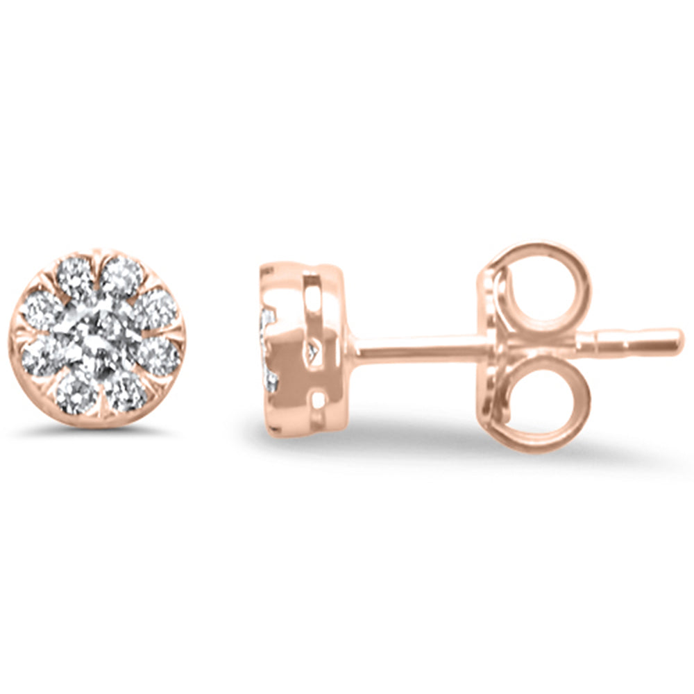 .30ct G SI 14K Rose Gold Diamond Flower STUD EARRINGS