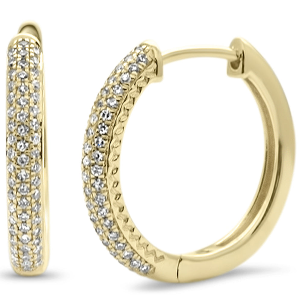 .17ct G SI 14K Yellow Gold Diamond HOOP EARRINGS