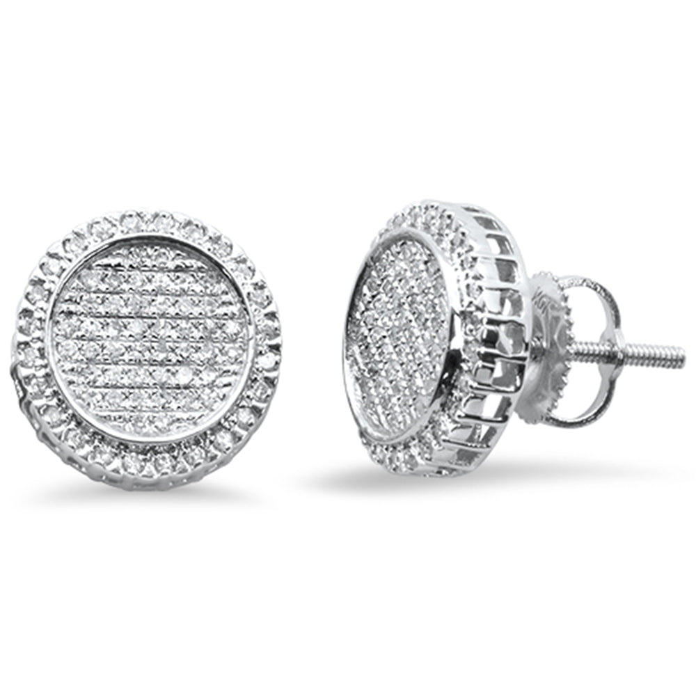 .35CT G SI 10K White Gold DIAMOND Micro Pave Stud Earrings