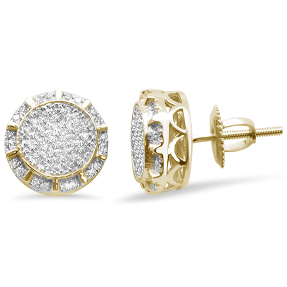 .28CT G SI 10K Yellow GOLD Diamond Micro Pave Stud Earrings