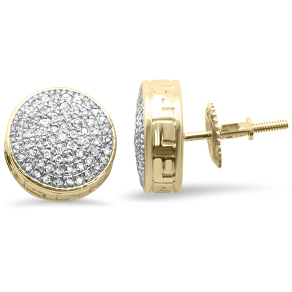 .26CT G SI 10K Yellow GOLD Diamond Micro Pave Stud Earrings