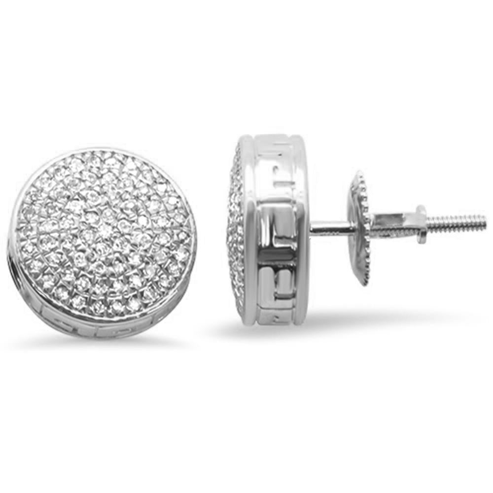 .24CT G SI 10KT White Gold Diamond Round Micro Pave Stud EARRINGS