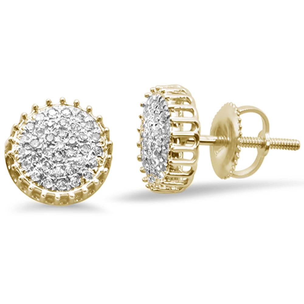 .18CT G SI 10K Yellow Gold Diamond Micro Pave STUD EARRINGS