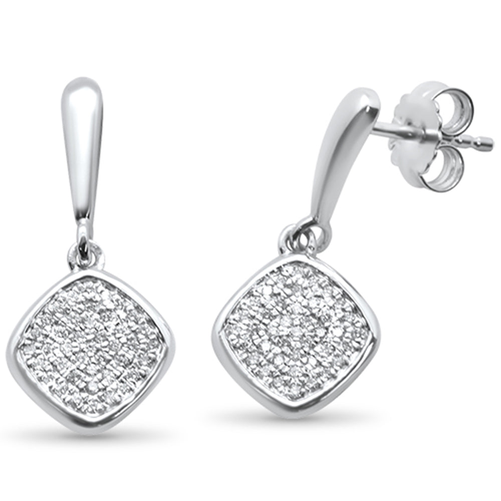 .22CT G SI 10K White Gold Diamond Micro Pave Diamond Drop EARRINGS