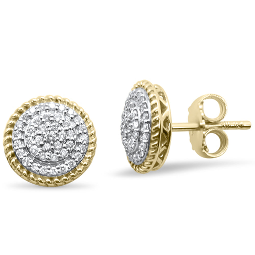 .22CT G SI 10K Yellow Gold Diamond Micro Pave Stud EARRINGS