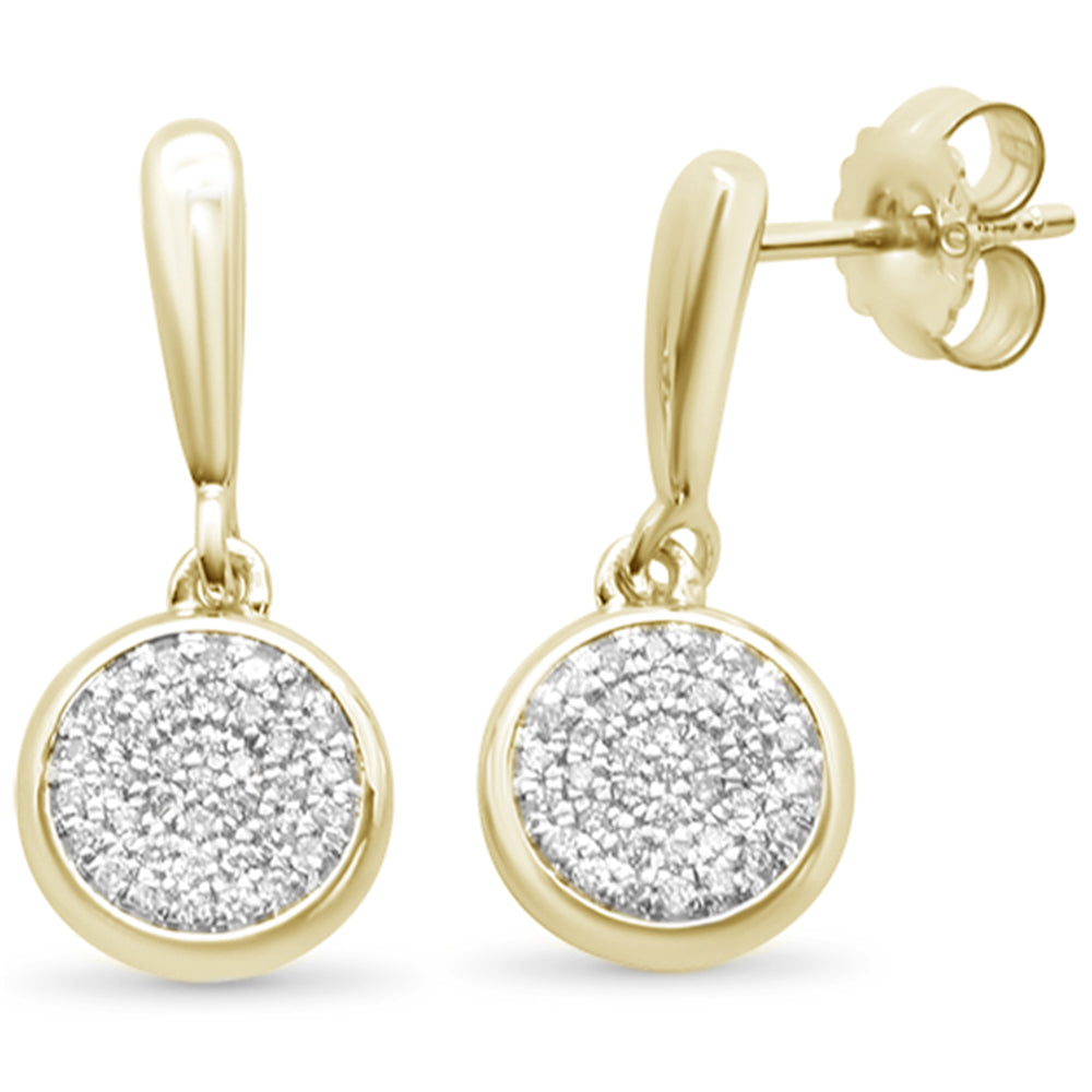 .22CT G SI 10K Yellow Gold Diamond Drop DANGLE Earrings