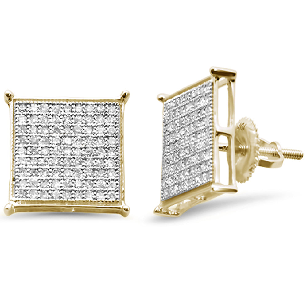 ''SPECIAL! .48ct G SI 14K Yellow Gold Diamond Square Micro Pave EARRINGS''