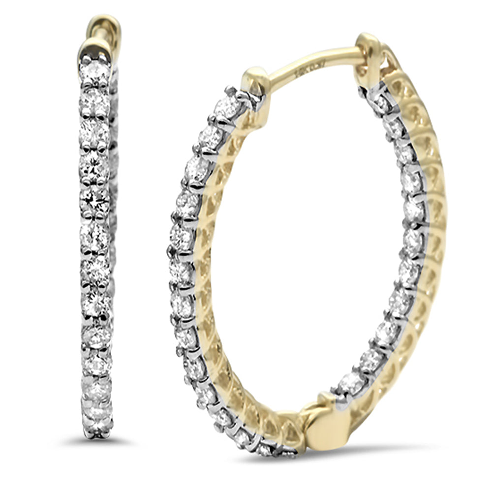 ''SPECIAL! .73ct G SI 14K Yellow Gold DIAMOND Oval Shaped Hoop Earrings''