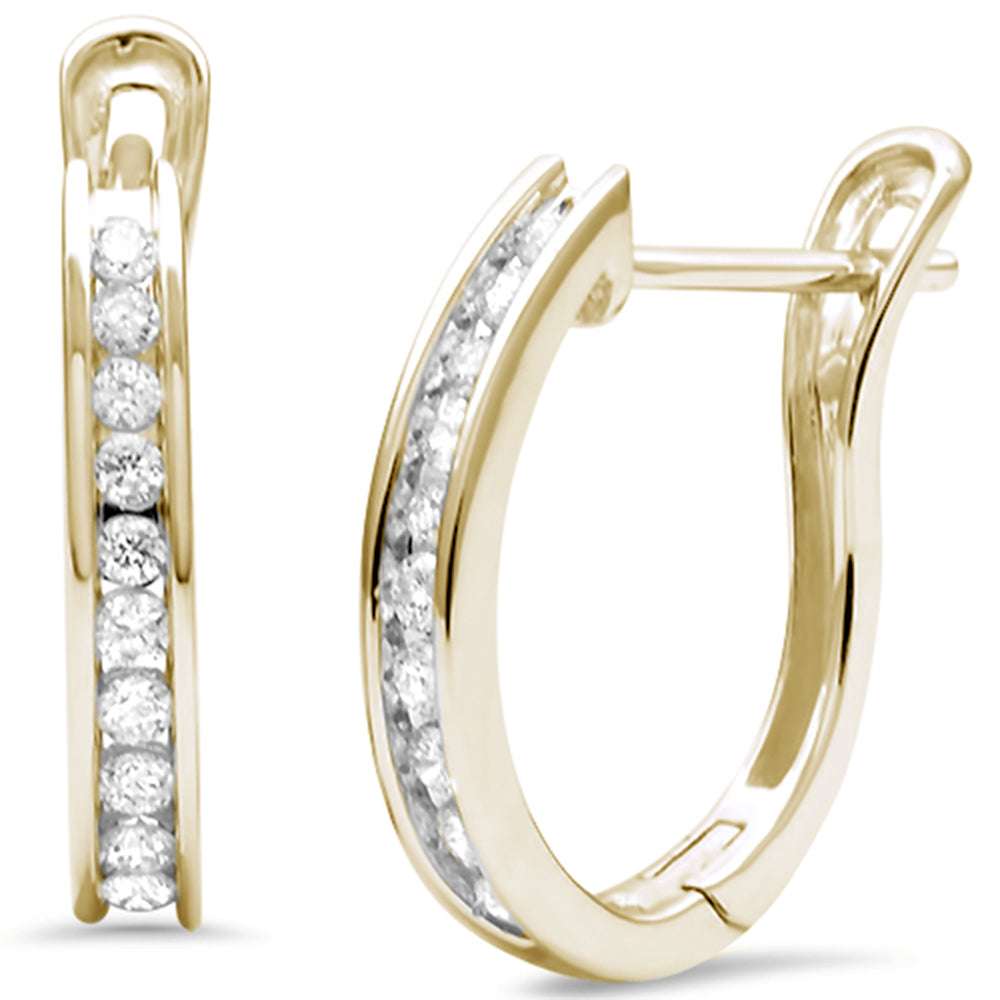 .27ct G SI 14K Yellow Gold DIAMOND Hoop Earrings