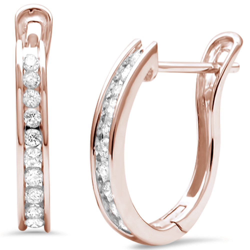 .27ct G SI 14K Rose Gold Diamond Hoop EARRINGS