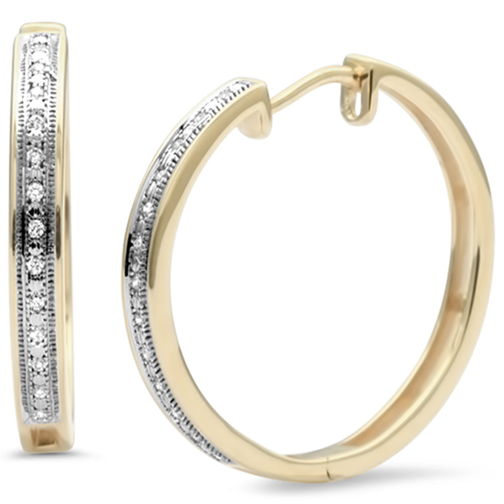 ''SPECIAL! .09ct G SI 14K Yellow Gold DIAMOND Hoop Earrings''