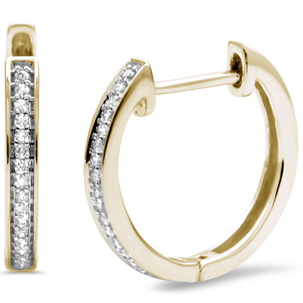 .11ct G SI 14K Yellow Gold DIAMOND Hoop Earrings