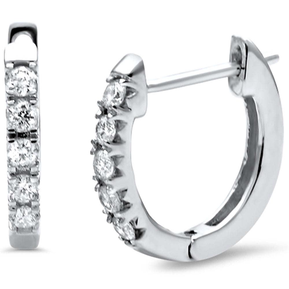 .24ct G SI 14K White Gold DIAMOND Hoop Earrings