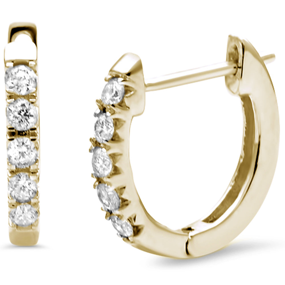 .26ct G SI 14K Yellow GOLD Diamond Hoop Earrings