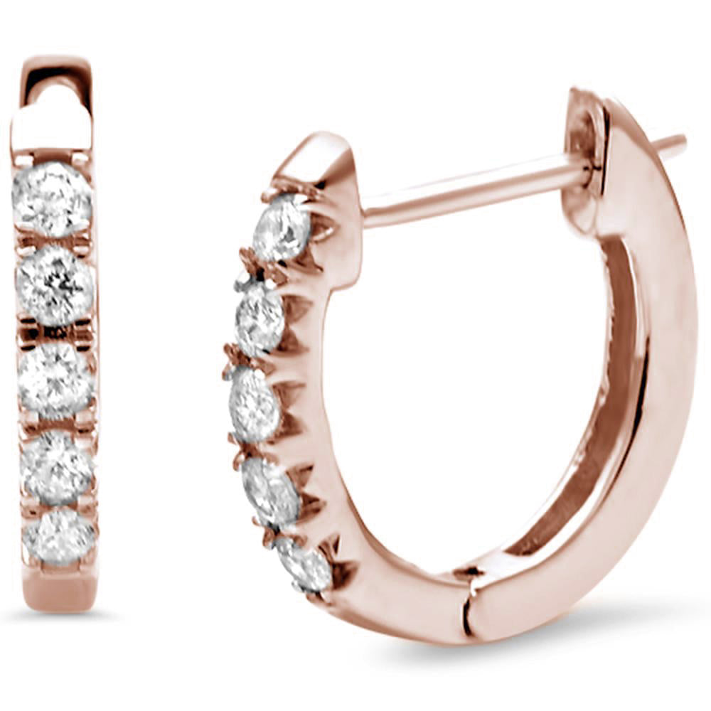 .27ct G SI 14K Rose GOLD Diamond Hoop Earrings