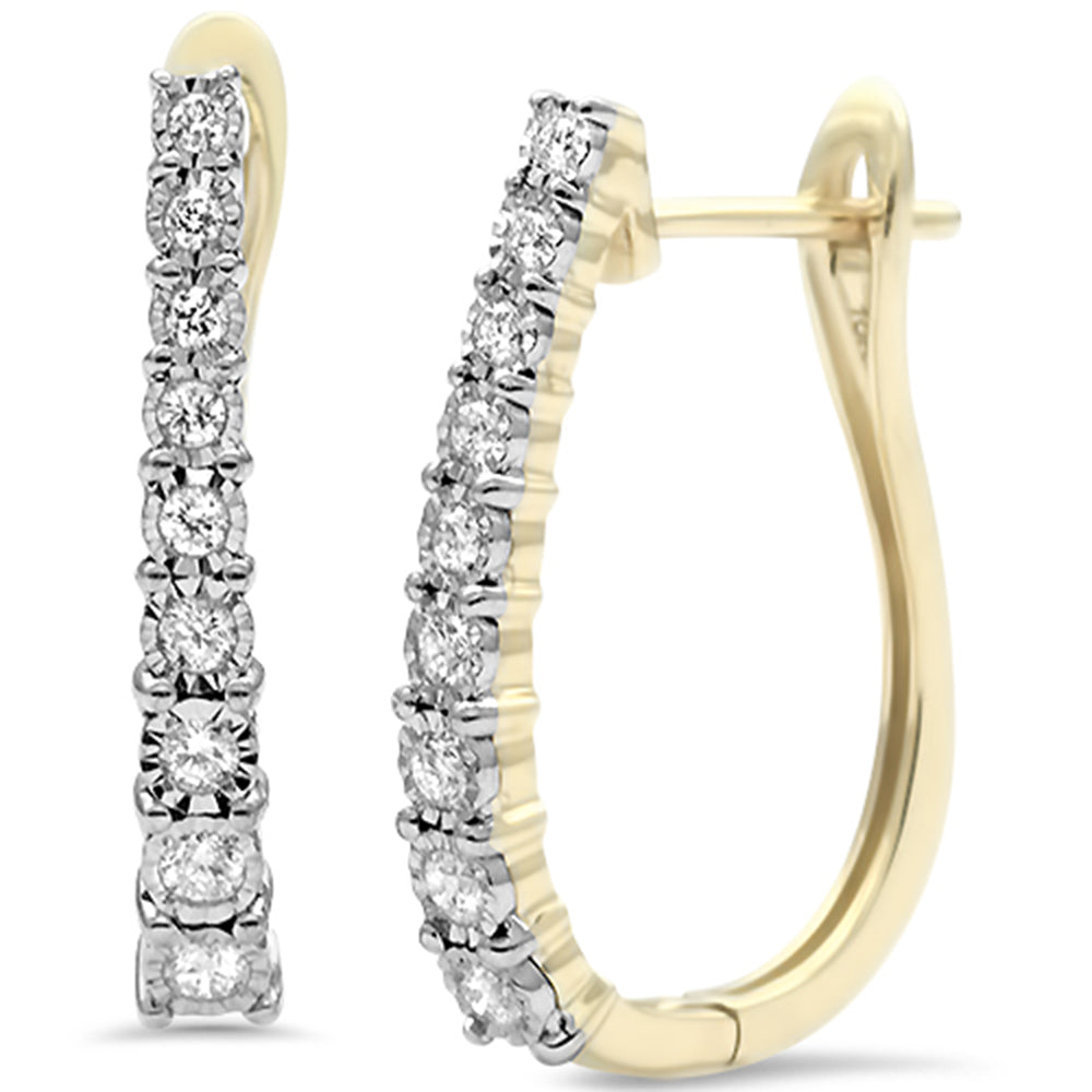 ''SPECIAL! .32ct G SI 10K Yellow GOLD Diamond Hoop Earrings''