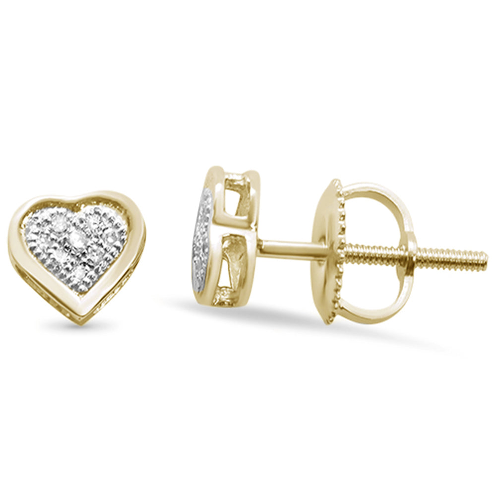 .05ct G SI 10K Yellow Gold DIAMOND Heart Earrings