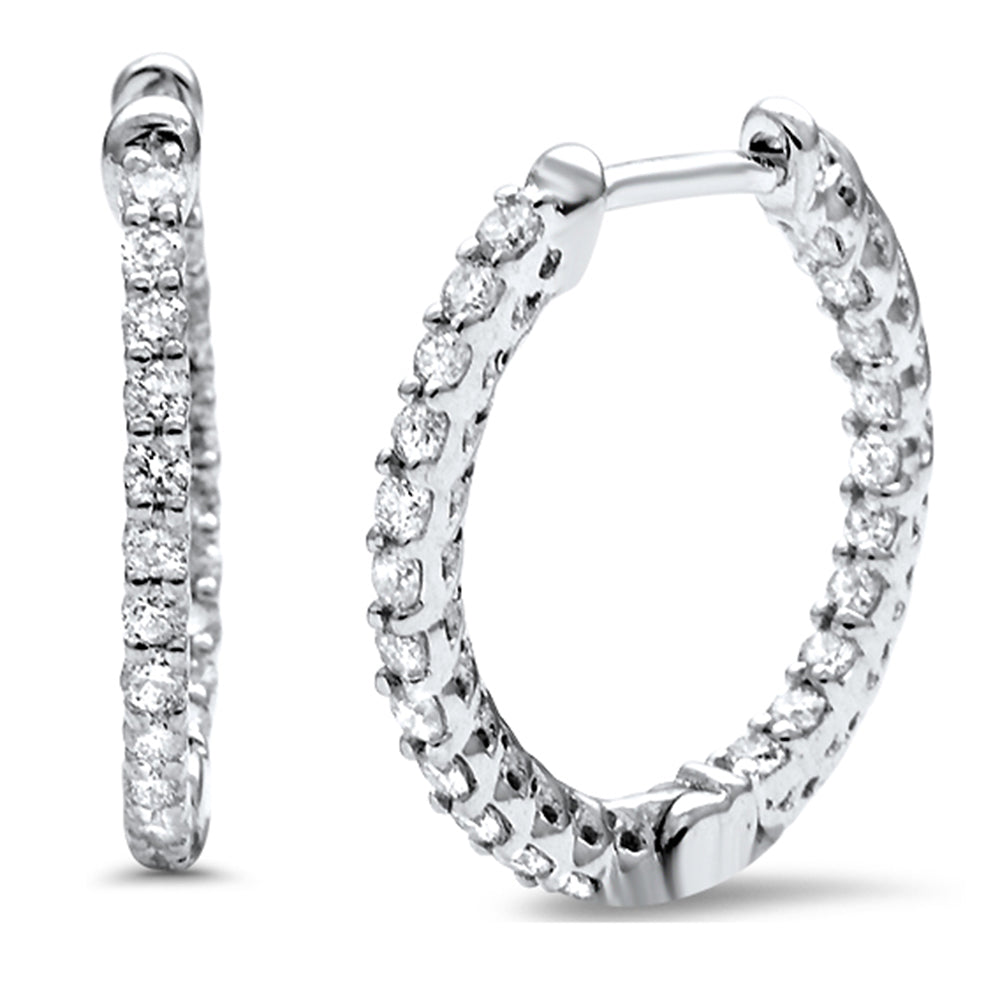 ''SPECIAL! .53ct G SI 14K White Gold Diamond Hoop EARRINGS''