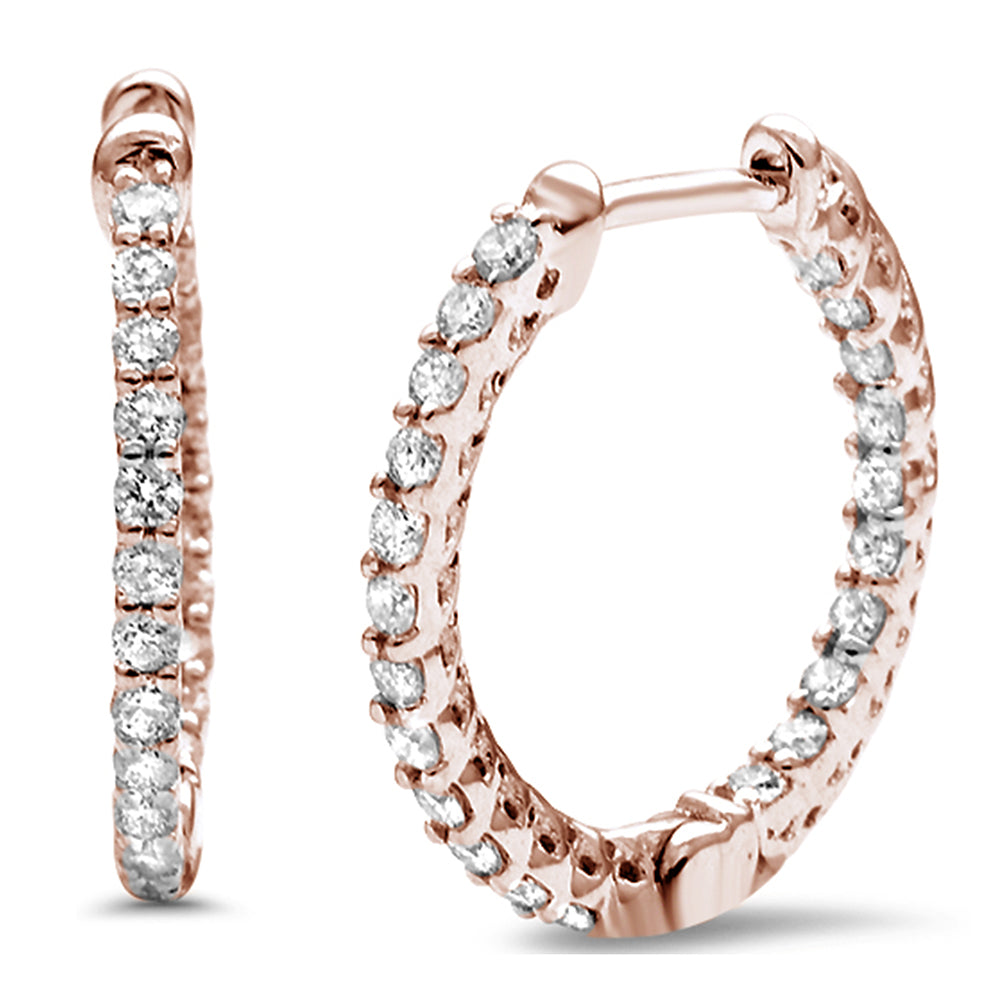 ''SPECIAL!.52ct G SI 14K Rose Gold Diamond HOOP EARRINGS''